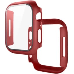 Tempered Glass+Cover For Apple Watch 9 8 7 45mm 41mm PC Bumper Screen Protector Case iWatch Series 7 6 5 4 SE2 44mm 40mm 42mm 38