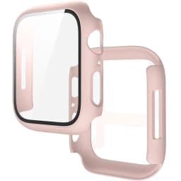 Tempered Glass+Cover For Apple Watch 9 8 7 45mm 41mm PC Bumper Screen Protector Case iWatch Series 7 6 5 4 SE2 44mm 40mm 42mm 38