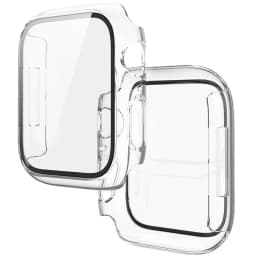 Tempered Glass+Cover For Apple Watch 9 8 7 45mm 41mm PC Bumper Screen Protector Case iWatch Series 7 6 5 4 SE2 44mm 40mm 42mm 38