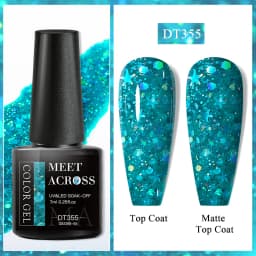 MEET ACROSS 7ml 140 Colors Nail Gel Polish Colorful Laser Glitter Sequins Gel Soak Off UV LED Gel Nail Art DIY Design Varnishes