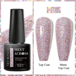 MEET ACROSS 7ml 140 Colors Nail Gel Polish Colorful Laser Glitter Sequins Gel Soak Off UV LED Gel Nail Art DIY Design Varnishes