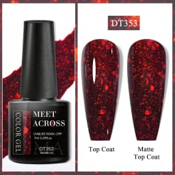 MEET ACROSS 7ml 140 Colors Nail Gel Polish Colorful Laser Glitter Sequins Gel Soak Off UV LED Gel Nail Art DIY Design Varnishes