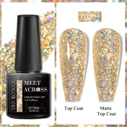 MEET ACROSS 7ml 140 Colors Nail Gel Polish Colorful Laser Glitter Sequins Gel Soak Off UV LED Gel Nail Art DIY Design Varnishes