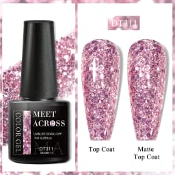 MEET ACROSS 7ml 140 Colors Nail Gel Polish Colorful Laser Glitter Sequins Gel Soak Off UV LED Gel Nail Art DIY Design Varnishes