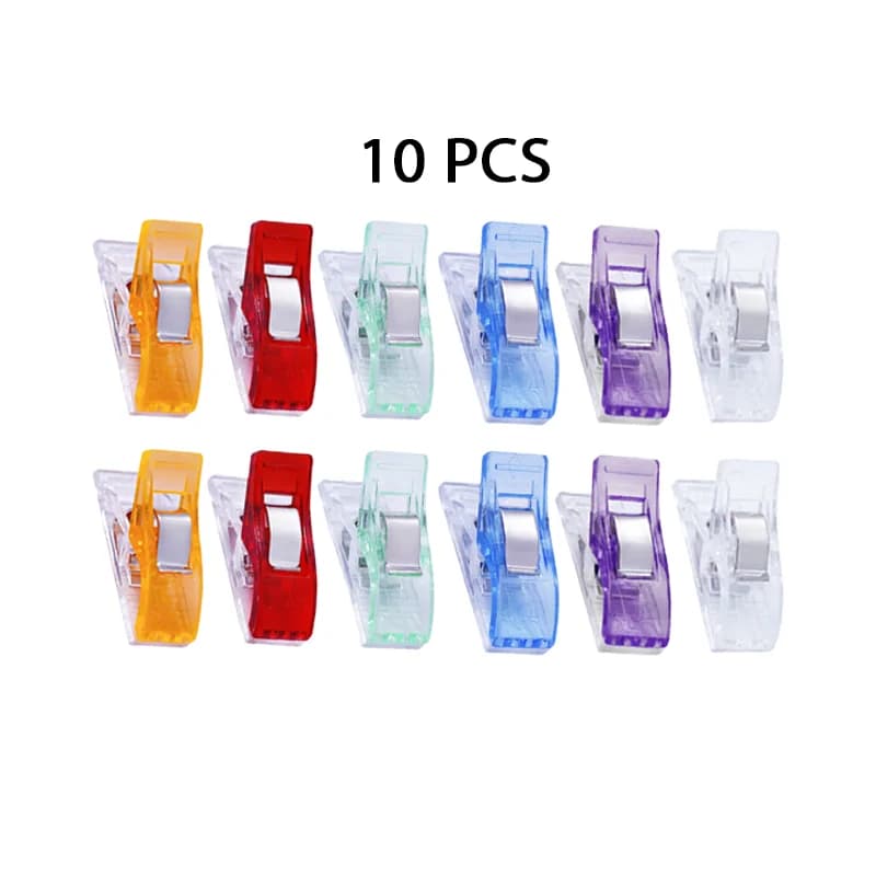 20/10 PCS Garment Clips Multipurpose Sewing Clips Colorful Clothing Pin Positioning Patchwork Knitting Safety Clamps Sewing Tool
