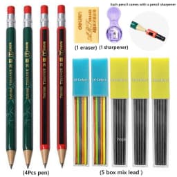 2.0 mm Mechanical Pencils Set 2B Automatic Student Pencils with Sharpener Color Pencil Leads School Pens Kawaii Cute Stationery