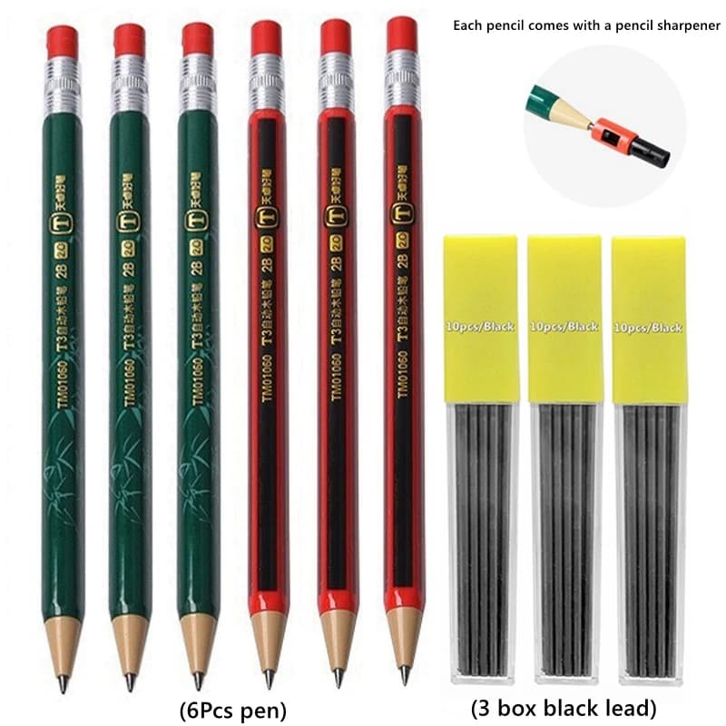 2.0 mm Mechanical Pencils Set 2B Automatic Student Pencils with Sharpener Color Pencil Leads School Pens Kawaii Cute Stationery