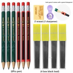 2.0 mm Mechanical Pencils Set 2B Automatic Student Pencils with Sharpener Color Pencil Leads School Pens Kawaii Cute Stationery