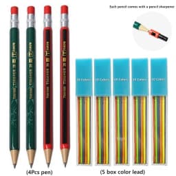 2.0 mm Mechanical Pencils Set 2B Automatic Student Pencils with Sharpener Color Pencil Leads School Pens Kawaii Cute Stationery