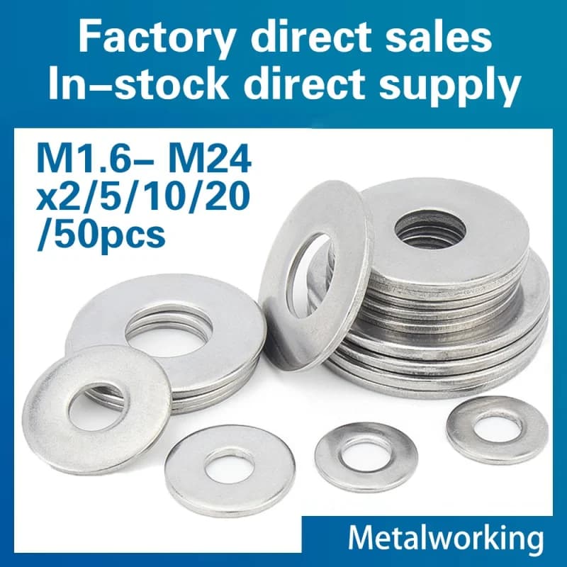 M1.6 M2 M3 M5 M6 M8~ M24 304 Stainless Steel Gasket Ultra-thin Metal Screw Flat Washer Standard Increase Thickened Meson Washer