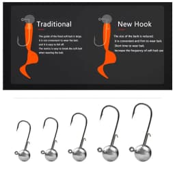 10pcs/lot big head jigs hook 1g-20g All size Round Ball Jig Head Hook Weedless Long Shank Jig Head For Soft Worm Fishing