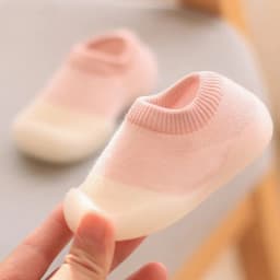 Baby Shoes First Walkers Comfortable Boys Girls Kids Rubber Soft Non-Slip Sole Floor Shoes Knit Booties