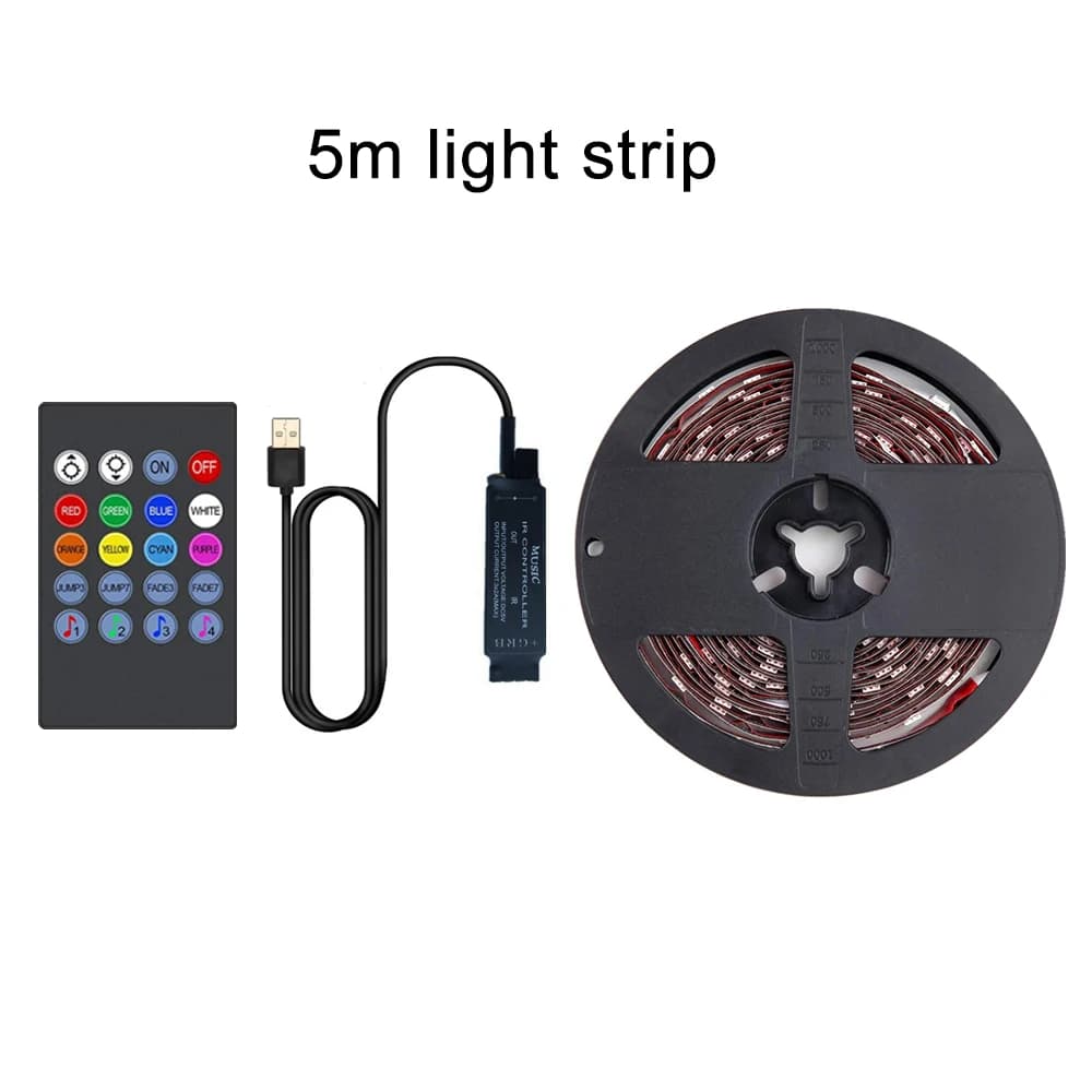 TV Backlight Music Sync USB Powered RGB LED Strip Light for 15 - 80 Inch TV, Mirror, PC