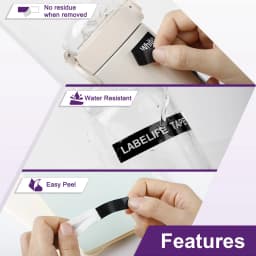 91200 91331 Compatible for Dymo Letra Tag Plastic Tape 12mm*4m Black on white LT 91331 12267 LT 91201 12267 for LT-100H LT-100