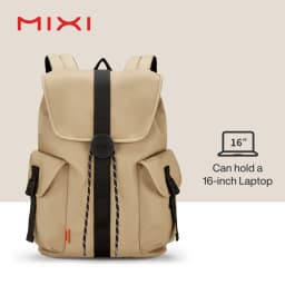 Mixi 16'' Laptop Backpack Women Men Waterproof Lightweight Casual Weekender Travel Bags College Students Rucksack  17 Inch White
