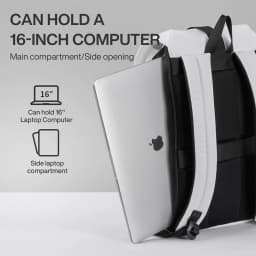 Mixi 16'' Laptop Backpack Women Men Waterproof Lightweight Casual Weekender Travel Bags College Students Rucksack  17 Inch White