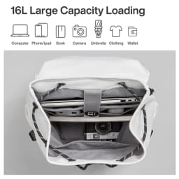 Mixi 16'' Laptop Backpack Women Men Waterproof Lightweight Casual Weekender Travel Bags College Students Rucksack  17 Inch White