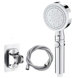 High Pressure Shower Head 5 Modes Adjustable Showerheads with Hose Water Saving One-Key Stop Spray Nozzle Bathroom Accessories