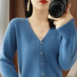Women Cardigans Autumn Winter 2023 Single Breasted V-neck Knitted Sweater Spring Fashion Short Knitwear Solid Cardigan Jumpers