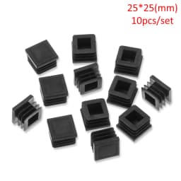10pcs Square Plastic Black Blanking End Cap Tube Pipe Insert Plug Bung 15x15~60x60mm