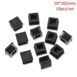 10pcs Square Plastic Black Blanking End Cap Tube Pipe Insert Plug Bung 15x15~60x60mm