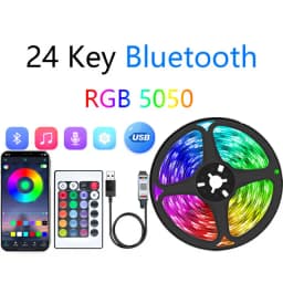 LED Strip Lights RGB APP Control Color Changing Lights with 24 Keys Remote Mode for Room Decoration Bluetooth TV SMD5050 RGB