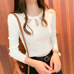 Women's O-neck Stretch Sexy Pullover Lady 2024 Autumn Winter Hollow Solid Color Sweater Slim Bottoming Shirt Jumper Sueter 16639