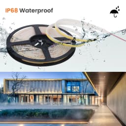 IP68 Waterproof COB Strip 12V 24V 320Leds/M RA90 3000K 4000K 6000K Home Garden Decor Flexible Ribbon Rope LED Light 1M 10M 20M