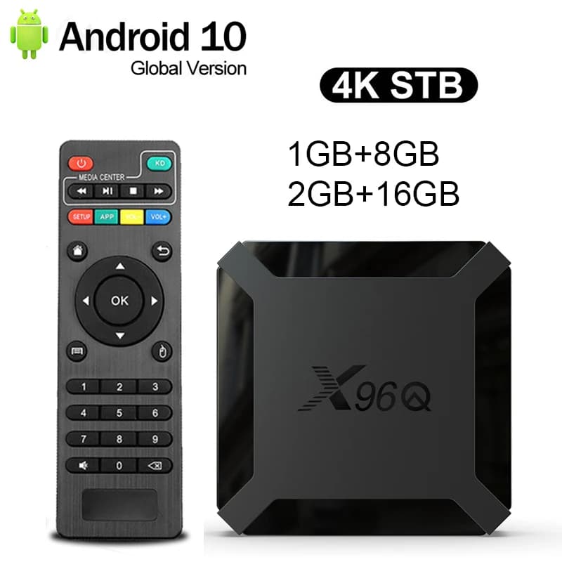 Hot X96Q Android 10.0 Fast Smart TV BOX 2GB 16GB Allwinner H313 Quad Core 4K VS X96 Mini Set top box fast shipping