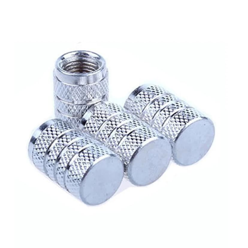 4Pcs Car Tire Valve Stems Cap Knurling Style Tire Valve Cap Aluminum Tire Wheel Stem Air Valve Cap car Universal accessories