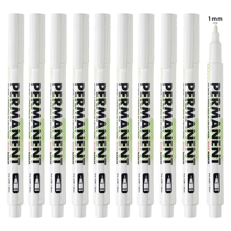 10pcs/Set White Marker Pen Graffiti Pens Waterproof Permanent Tire Painting Notebook Tyre Tread Oily Environmental Pen