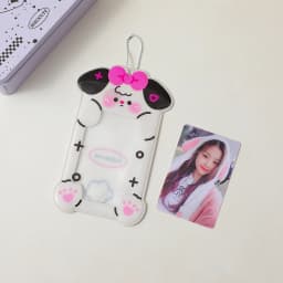 Summer PVC Photocard Holder Cartoon Animal Shaped Transparent Card Case Student Campus Card Access Bag 3-inch