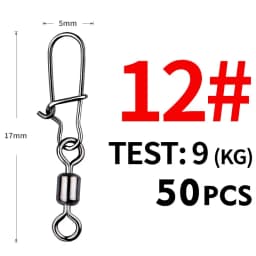 MEREDITH Pike Fishing Accessories Connector 50PCS Pin Bearing Rolling Swivel Stainless Steel Snap Fishhook Lure Swivels Tackle