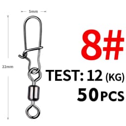 MEREDITH Pike Fishing Accessories Connector 50PCS Pin Bearing Rolling Swivel Stainless Steel Snap Fishhook Lure Swivels Tackle