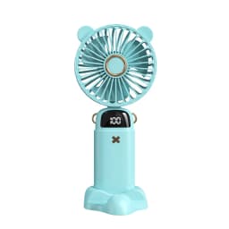 3000mAh Handheld Mini Fan Foldable Portable Neck Hanging Fans 5 Speed USB Rechargeable Fan with Phone Stand and Display Screen