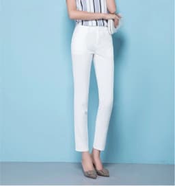 Slim Skinny High Waist Elastic Pencil Pants Overiszed 75kg Women Ankle-length Trousers Casual Spring 2024 Office Formal Pantalon