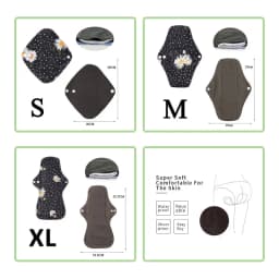 5PCS Small Medium Extra Large For The Whole Periods Sanitary Towel Reusable Menstrual Pads Washable Women Pads For Day And Night