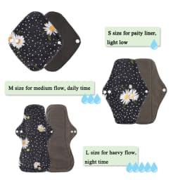 5PCS Small Medium Extra Large For The Whole Periods Sanitary Towel Reusable Menstrual Pads Washable Women Pads For Day And Night