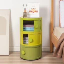 Nordic Circle Bedside Tables Modern Mini Gradient Color Night Table Plastic Creative Coffee Tables Nightstands Bedroom Furniture