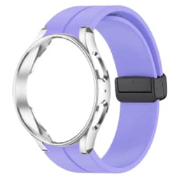 Original Silicone Strap+Case For Samsung Watch 4/5 40 44mm Watch 5 Pro 45mm Magnetic Buckle Band Galaxy Watch 4 Classic 42 46mm