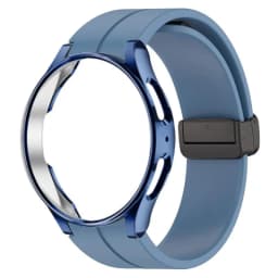 Original Silicone Strap+Case For Samsung Watch 4/5 40 44mm Watch 5 Pro 45mm Magnetic Buckle Band Galaxy Watch 4 Classic 42 46mm