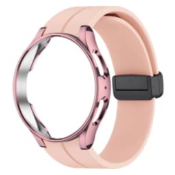 Original Silicone Strap+Case For Samsung Watch 4/5 40 44mm Watch 5 Pro 45mm Magnetic Buckle Band Galaxy Watch 4 Classic 42 46mm
