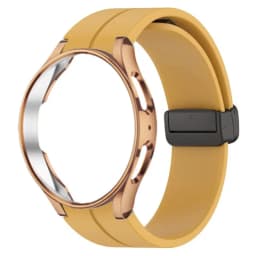 Original Silicone Strap+Case For Samsung Watch 4/5 40 44mm Watch 5 Pro 45mm Magnetic Buckle Band Galaxy Watch 4 Classic 42 46mm