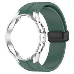 Original Silicone Strap+Case For Samsung Watch 4/5 40 44mm Watch 5 Pro 45mm Magnetic Buckle Band Galaxy Watch 4 Classic 42 46mm
