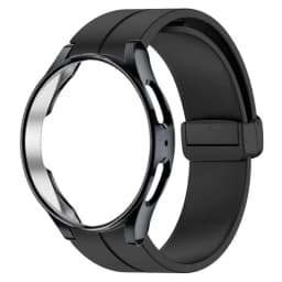 Original Silicone Strap+Case For Samsung Watch 4/5 40 44mm Watch 5 Pro 45mm Magnetic Buckle Band Galaxy Watch 4 Classic 42 46mm