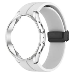 Original Silicone Strap+Case For Samsung Watch 4/5 40 44mm Watch 5 Pro 45mm Magnetic Buckle Band Galaxy Watch 4 Classic 42 46mm