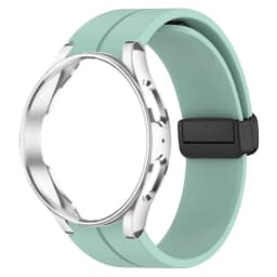 Original Silicone Strap+Case For Samsung Watch 4/5 40 44mm Watch 5 Pro 45mm Magnetic Buckle Band Galaxy Watch 4 Classic 42 46mm