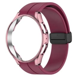 Original Silicone Strap+Case For Samsung Watch 4/5 40 44mm Watch 5 Pro 45mm Magnetic Buckle Band Galaxy Watch 4 Classic 42 46mm