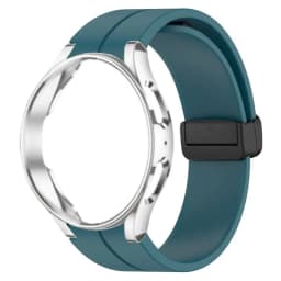 Original Silicone Strap+Case For Samsung Watch 4/5 40 44mm Watch 5 Pro 45mm Magnetic Buckle Band Galaxy Watch 4 Classic 42 46mm