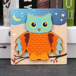 Baby High Quality 3D Wooden Puzzles Educational Cartoon Animals Early Learning Intelligence Puzzle Game Toys for Children